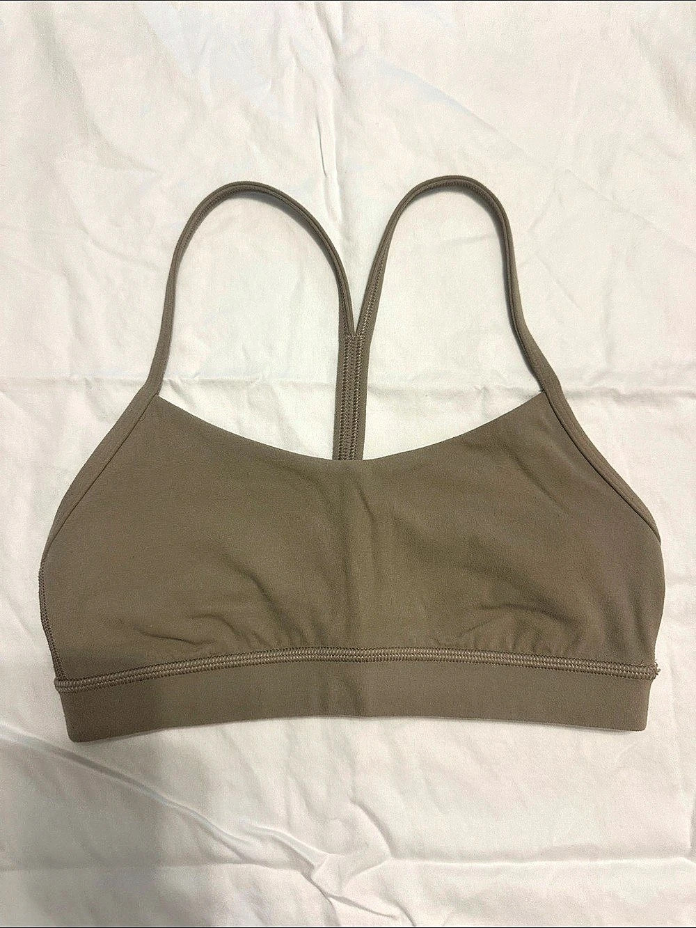lululemon Flow Y Bra Nulu Beige Sports Bra Size 6